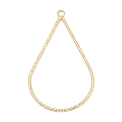 Настоящее золото 18K Латунные подвески, без кадмия, без никеля и без свинца, полая слеза, реальный 18 k позолоченный, 37.5x22.5x1 мм, отверстие : 1.8 мм