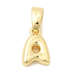 Letter A Латунные подвески в виде букв, без свинца и без кадмия, долговечный, реальный 18 k позолоченный, буква a, 9x6x2.5 мм, отверстие : 4.5x2 мм