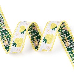 Желтый Полиэстеровая клубничная лента, для производства одежды, желтые, 1/2 дюйм (14 мм)