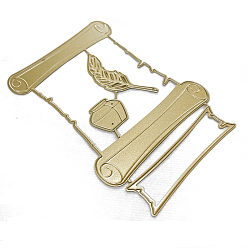 Золотой Углеродистая сталь разрезает трафареты, для diy scrapbooking, Фотоальбом, декоративная бумага для тиснения, золотые, 125x82 мм