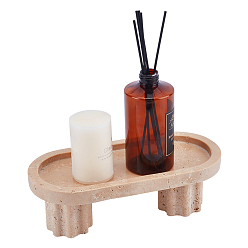 Oval Подставка для ювелирных изделий из натурального мрамора, держатель органайзера для ювелирных изделий, овальные, 24.6x11.5x8.15 см