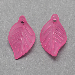 Камелия Прозрачные акриловые подвески, матовые, лист, камелия, 18x11x3 мм, Отверстие : 2 мм , около 1877 шт / 500 г