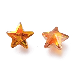 Астральный Розовый Кубического циркония указал назад кабошоны, граненые звезды, астральный розовый, 10x10.5x6 мм