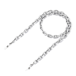 Silver Eyeglasses Chains, Neck Strap for Eyeglasses, with Spray Painted CCB Plastic Cable Chains, 304 Stainless Steel Lobster Claw Clasps and Rubber Loop Ends, Silver, 27.95~28.35 inch(71~72cm)