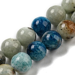 Azurite Natural Blue Azurite in Calcite Beads Strands, UV Reactive Fluorescent Gemstone Round Beads, 6mm, Hole: 0.7mm, about 62pcs/strand, 15.63''(39.7cm)