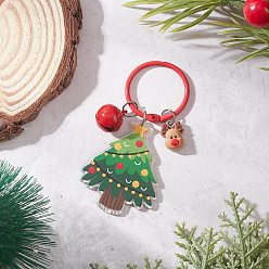 Рождественская елка Рождественский кулон из акрила и смолы, с застежками-брелками из сплава, рождественская елка, 78.5 мм