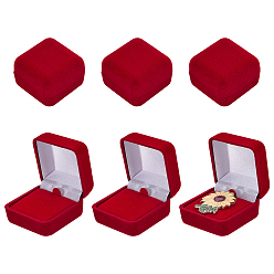 (123L) Белый крем непрозрачный блеск Квадратные бархатные коробки для демонстрации значков, подарочный футляр для хранения ювелирных изделий, огнеупорный кирпич, 4.25x4.25x2.75 см