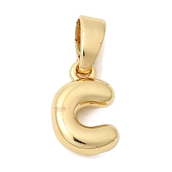 Letter C Латунные подвески в виде букв, без свинца и без кадмия, долговечный, реальный 18 k позолоченный, буква С, 10x6.5x2.5 мм, отверстие : 4.5x2 мм