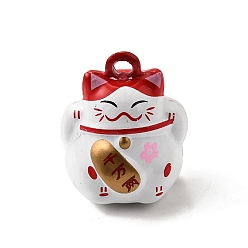 Красный Подвески-колокольчики из сплава, окрашенные распылением, талисманы на удачу, красные, 20x17x17 мм, отверстие: 2 мм