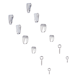 Нержавеющая Сталь Цвет 304 наборы из нержавеющей стали с защелкивающимися дужками и винтовыми петлями, цвет нержавеющей стали, 480 шт / коробка