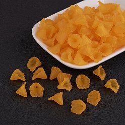 Оранжевый Прозрачные акриловые бусины, матовые, цветок, окрашенные, оранжевые, 12x12x1.8 мм, Отверстие : 1.5 мм , около 1900 шт / 500 г