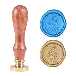 Золотой DIY альбом, латунные сургучные печати и деревянные ручки, шаблон раковины, золотые, 89.5 мм, штампы: 2.45x1.45 см