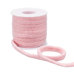 Pink 10ярд однотонных ажурных полиэстеровых лент, аксессуары для одежды, круглые, розовые, 3/8 дюйм (10 мм)