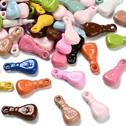 (52) Непрозрачная лаванда Подвески из непрозрачного акрила с запекаемой краской, бутылка, разноцветные, 20x9.5x5 мм, отверстие : 2 мм