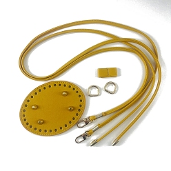 Темный Хаки Комплекты аксессуаров для нижнего плечевого ремня из искусственной кожи ручной работы, аксессуары для замены сумок, овальные, Темный хаки, 125x95 мм