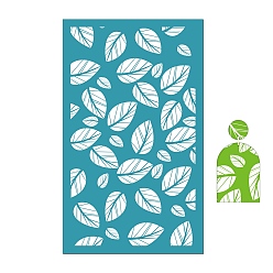 Leaf Rectangle Polyester Screen Printing Stencil, for Painting on Wood, DIY Decoration T-Shirt Fabric, Leaf, 15x9cm