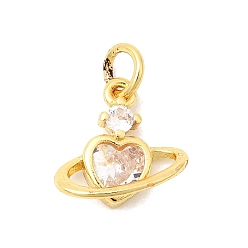 Золотой Кулон из циркония, сердце прелести, долговечный, без кадмия и без свинца, с целью перехода в кольце, золотые, 11.5x12x6 мм, отверстие : 3 мм