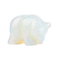 Opalite Synthetic Opalite Display Decorations, Home Decorations, Elephant, 30x21x40mm