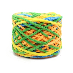 Зеленый лайм Мягкая полиэфирная пряжа для вязания крючком, толстая пряжа для шарфа, пакет, изготовление подушек, сегмент окрашенный, зеленый лайм, 7 мм