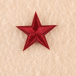 Темно-Красный Компьютеризированная вышивка тканью утюжок на / шить на заплатках, аксессуары для костюма, аппликация, звезда, темно-красный, 3x3 см