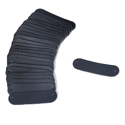 Морской Синий Овальные бирки из искусственной кожи пустые, для джинсов своими руками, , обуви, аксессуары для шляп, Marine Blue, 45x12 мм