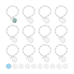 Antique Silver & Platinum DIY Blank Dome Alloy Charm Bracelet with Imitation Pearl Chains Making Kit, Antique Silver & Platinum, Bracelet Making: 7.87 inch(20cm)