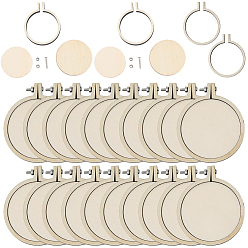 Кукурузный Шелк 20 шт. мини-деревянные пяльцы для вышивания, вышивка крестиком обручи, для поделок кулон вышивка рамка ремесло украшения, круглый узор, 57x50 мм