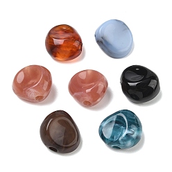 Mixed Color Acrylic Imitation Gemstone Beads, Nuggets Swimwear Accessories, Mixed Color, 25x26x13mm, Hole: 1.6mm, about 113pcs/500g