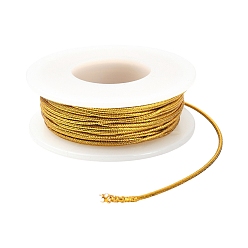 Золотистый 10м круглый эластичный шнур, с полиэфиром снаружи и резиной внутри, золотые, 1 мм, около 10.94 ярдов (10 м) / комплект