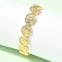 Virgin Религиозные латунные браслеты-манжеты, золотые, девственница, внутренний диаметр: 2-1/4x1-5/8 дюйм (5.75x4.2 см)