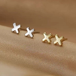 Cross Сплав серьги для женщин, с 925 стерлинговым серебром, крестик, 14.5 мм