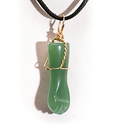 Зеленый Авантюрин Подвески из натуральной зеленой авантюриновой проволоки, очарование в форме рук, золотые, 38x15 мм