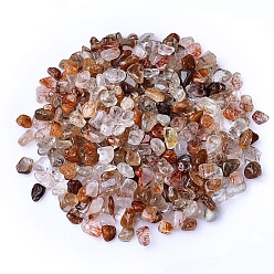 Rutilated Кварц Натуральный рутиловый кварцевый щебень, для проектов домашнего рукоделия и украшения цветочных горшков, аквариумов, 3~5 мм, около 100 г / набор