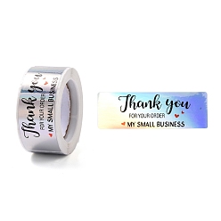 Farbig Heißpräge-Geschenkanhänger aus Papier, selbstklebend, youstickers, Rechteck mit Wort danke für Ihre Bestellung, für Partygeschenke dekorativ, Farbig, 2.9x6x0.01 cm
