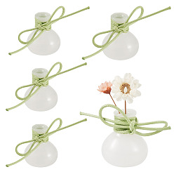 Желто-Зеленый 5 шт. миниатюрные стеклянные вазы-бутылки с полиэфирным шнуром, аксессуары для кукольного домика в микроландшафтном саду, декорации реквизита для фотосъемки, желто-зеленый, 25x20 мм