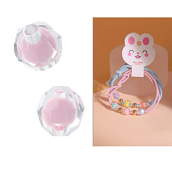 Бледно-Розовый 100 шт прозрачные акриловые бусины, бусина в бусине, граненые круглые, розовый жемчуг, 10.1x9.5 мм, отверстие : 2.2 мм