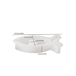 Белый Силиконовые формы для рыбы, формы для подсвечников, формы для литья гипсовой смолы, белые, 12.4x5.7x2.4 см