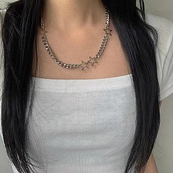 Платина Ожерелья из сплава звездного плетения для женщин, платина, 17.72 дюйм (45 см)