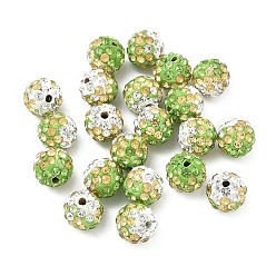 Rasen grün Handgemachte Fimo-Perlen Strass, Runde, Rasen grün, 10 mm, Bohrung: 1.8 mm