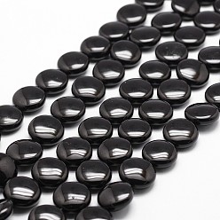 Black Onyx Бусины из натурального черного оникса, класс А, окрашенная и подогревом, плоско-круглые, 20x7.5 мм, отверстие : 1 мм, около 20 шт / нитка, 15.16 дюйм ~ 15.35 дюйм