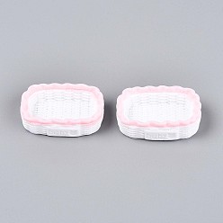 Белый Декор для корзин из ротанга из непрозрачной смолы, аксессуары для кукольного домика с микро-ландшафтом, притворяясь опорными украшениями, белые, 50~50.5x33.5~34x13~15 мм