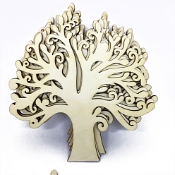 Light Yellow Tree of Life Unfinished Blank Wooden Cutouts, for Painting Arts, Pyrography, Home Decor, Light Yellow, 12.5cm, 10pcs/bag