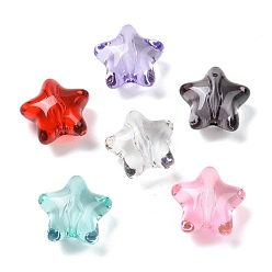 (52) Непрозрачная лаванда Прозрачные акриловые бусины, звезда, разноцветные, 21x23x13 мм, отверстие : 3 мм