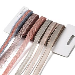 Светло-Коралловый 18 ярдов 6 стилей полиэфирной ленты, для поделок своими руками, бантики для волос и украшение подарка, розовая цветовая палитра, свет коралловый, 3/8~1/2 дюйм (10~12 мм), около 3 ярдов / стиль