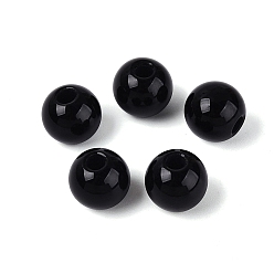Black Onyx Natural Black Onyx Beads, Dyed & Heated, Smooth Round, 10x9~9.5mm, Hole: 3mm