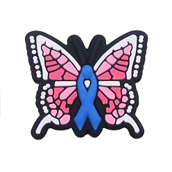 Ярко-Розовый Силиконовые фокусные шарики, бабочка, ярко-розовый, 25x28 мм