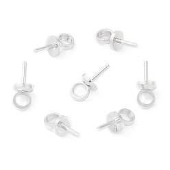 Платина Медные залоги, держатели чашки, за половину пробурено бисера, без никеля , платина, 6.5x3x3 мм, отверстие : 1.6 мм, штифты : 0.5 мм