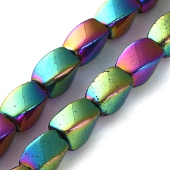 (966) Внутренний цвет Кристалл / Лиловато-лиловый на подкладке Гальванические нити из синтетических немагнитных гематитовых бусин, твист, с покрытием цвета радуги, 8.5x5.5 мм, отверстие : 1.2 мм, около 48 шт / нитка, 16.14'' (41 см)