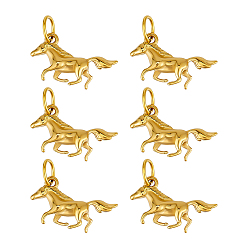 Echt 18 k vergoldet 6 Stk. 304 Edelstahlanhänger, Pferd Reize, echt 18 k vergoldet, 11.5x20x4 mm, Bohrung: 4.8 mm