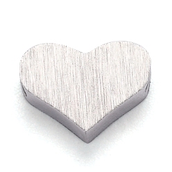 Color de Acero Inoxidable 304 encantos de acero inoxidable, corazón, color acero inoxidable, 6x8.5x3 mm, agujero: 1.8 mm